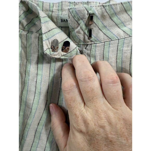Bamboo Traders Shorts Womens Size 6 Multicolor Stripes Linen Blend Mom Style - Picture 3 of 6